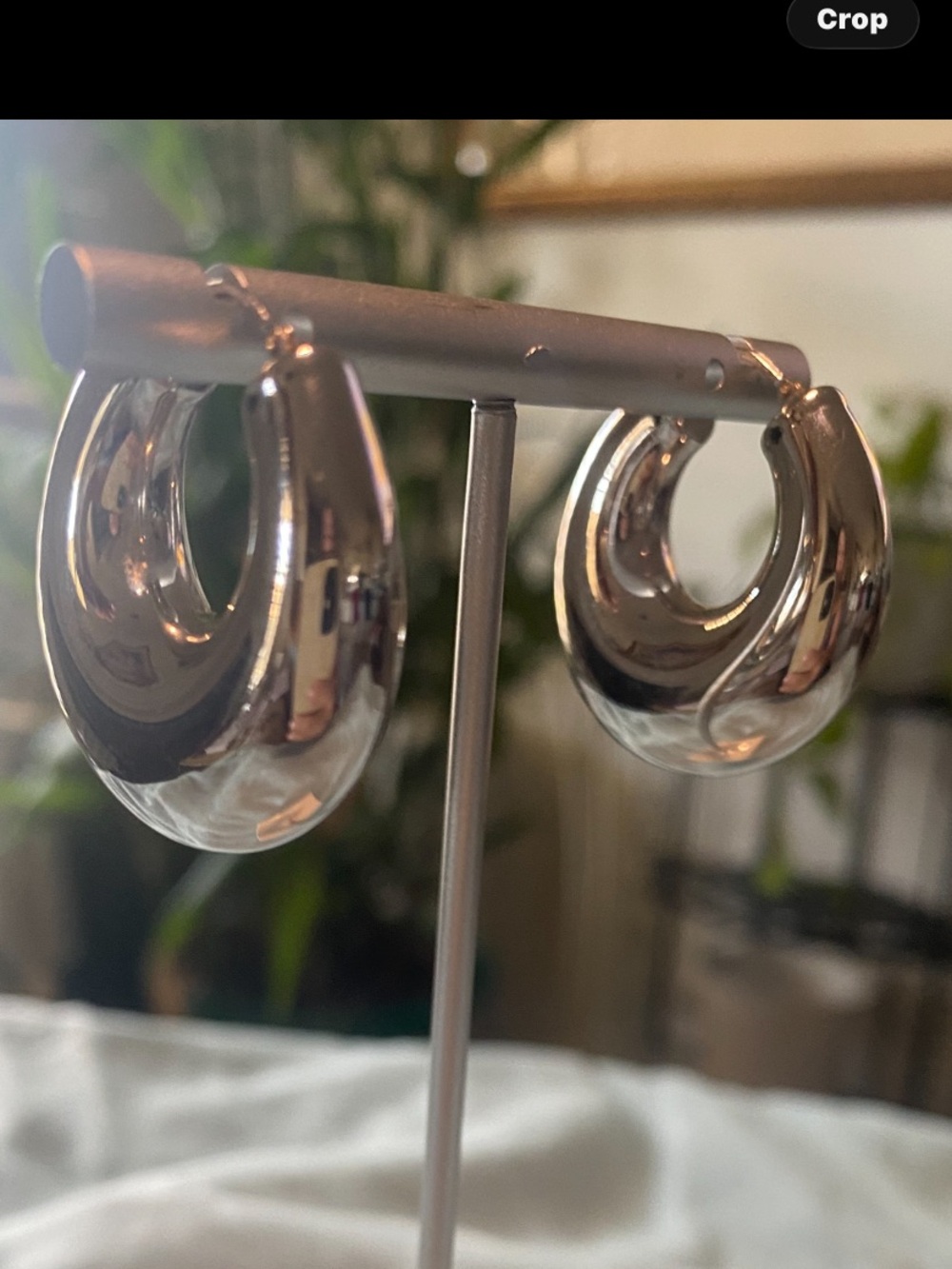 ORO NUOVO 14K WHITE GOLD HOOP EARRINGS